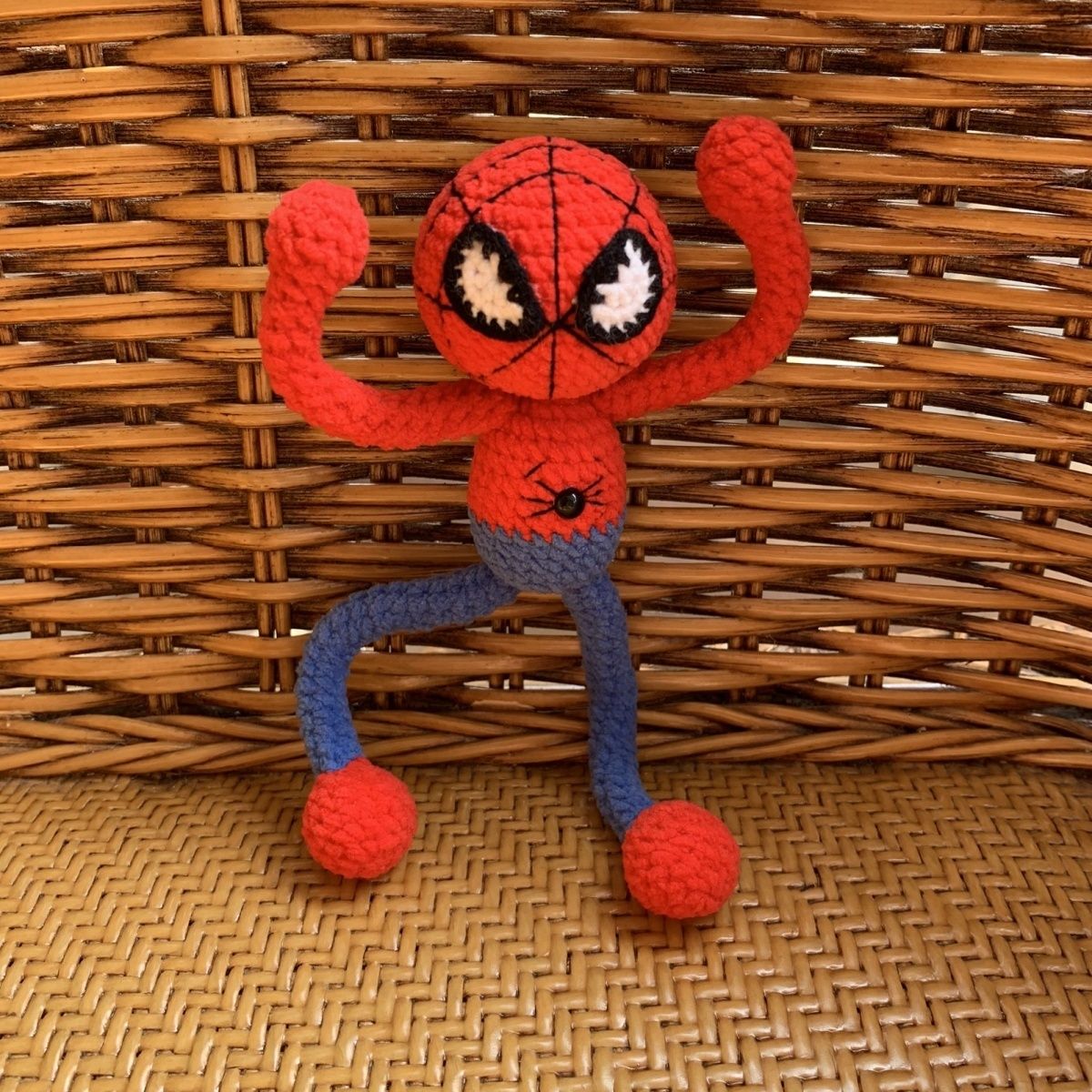 Handmade Crochet Spiderman Hero & Batman Inspired Figurine – Cute Amigurumi Action Doll, Collectible Desk Decor for Comic Lovers - Image 4