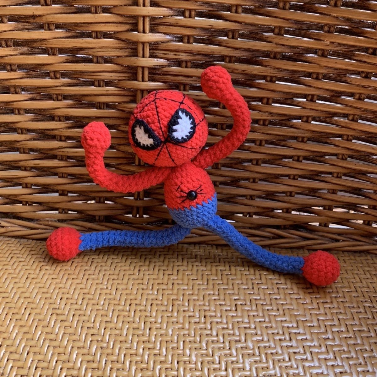 Handmade Crochet Spiderman Hero & Batman Inspired Figurine – Cute Amigurumi Action Doll, Collectible Desk Decor for Comic Lovers - Image 6