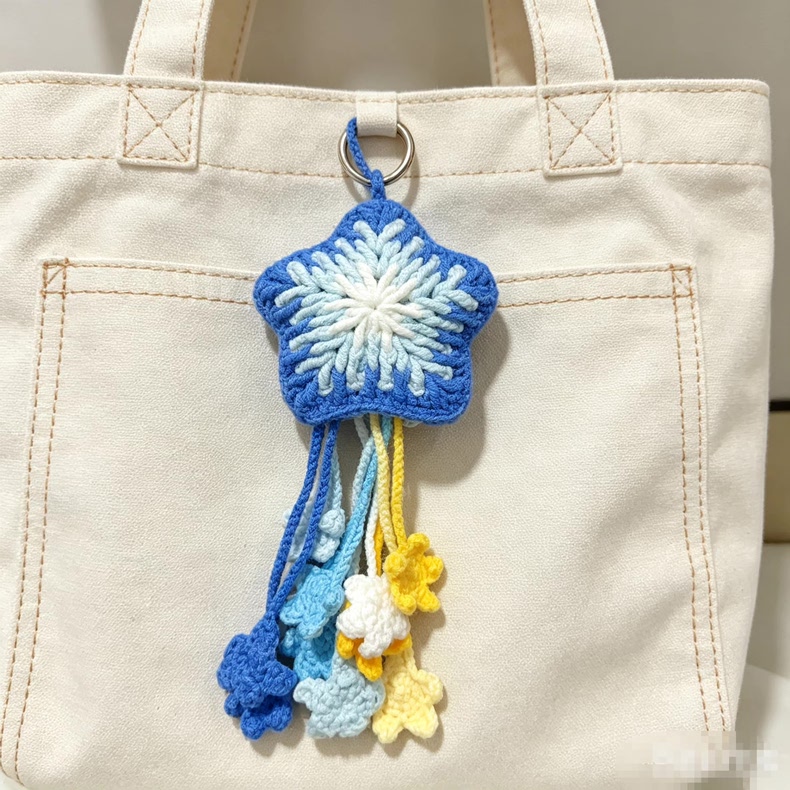 Crochet Water Bottle Bag & Star Charm – Handmade 2-in-1 Tumbler Carrier, Cute Bottle Sleeve Pouch for Bags, 5 Styles Available - Image 9