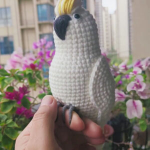 Custom Crochet Cockatoo, Realistic White Parrot Plush, Pet Portrait (Small/Large)