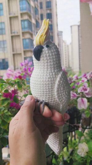 Custom Crochet Cockatoo, Realistic White Parrot Plush, Pet Portrait (Small/Large)
