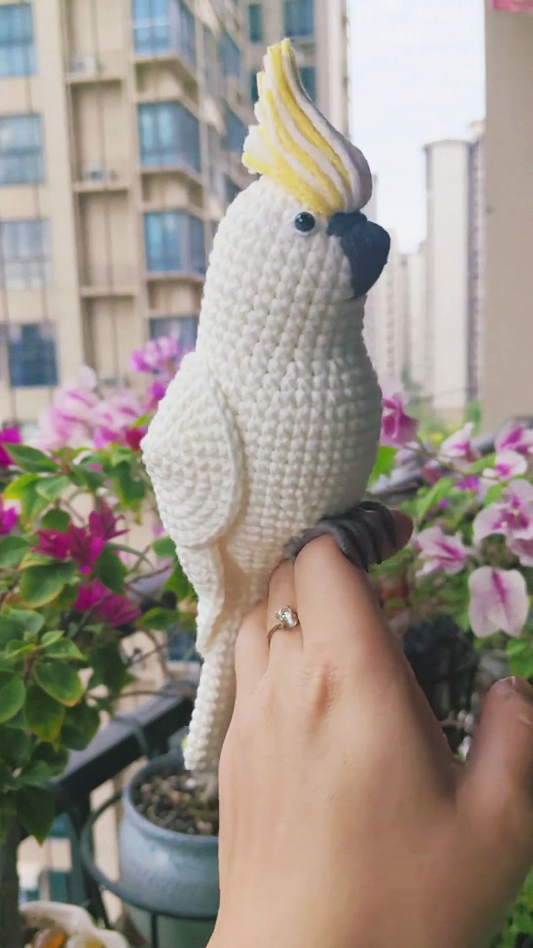 Custom Crochet Cockatoo, Realistic White Parrot Plush, Pet Portrait (Small/Large) - Image 4