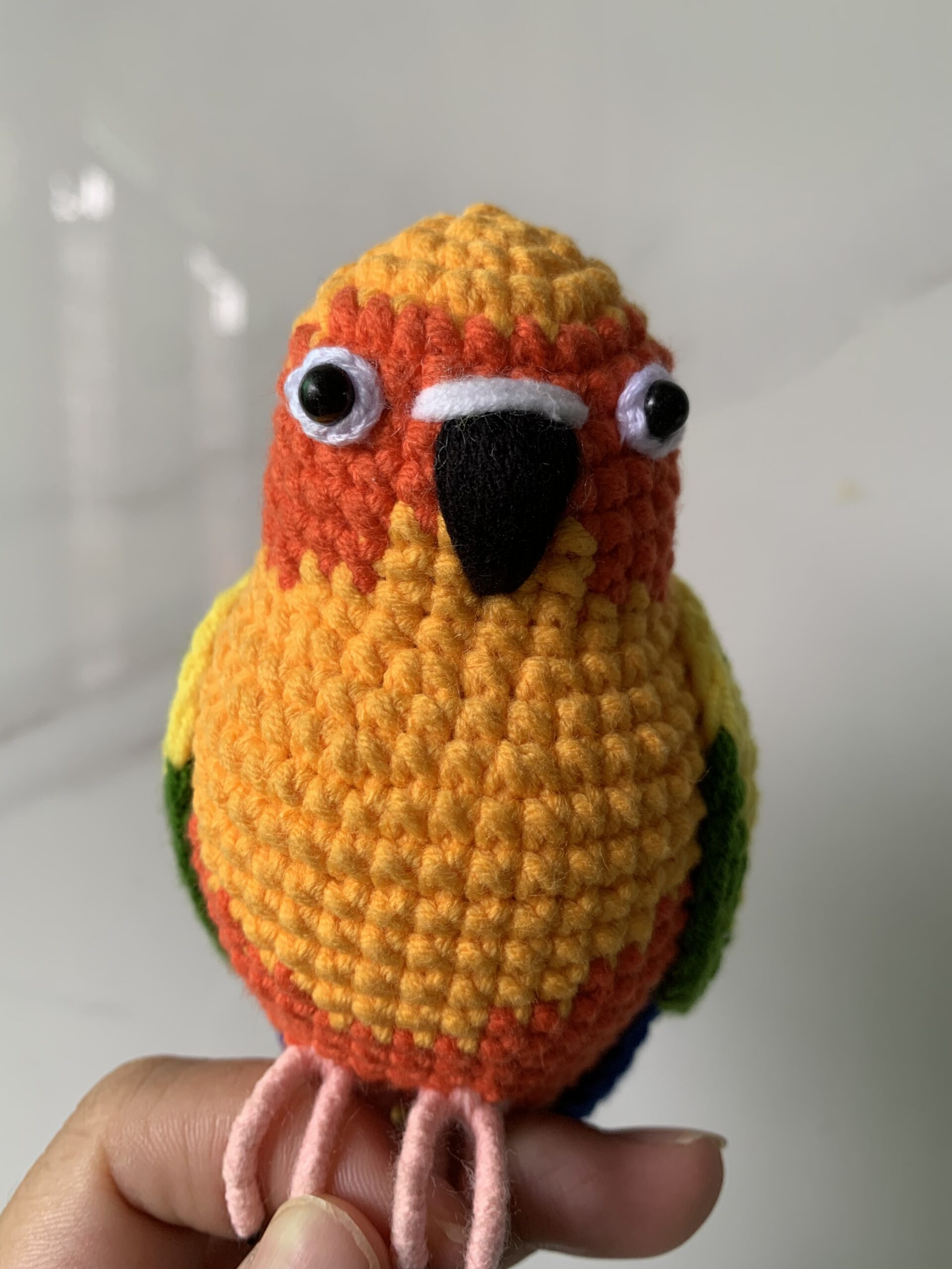 Custom Crochet Sun Conure Sculpture, Handmade Parrot Portrait (Small or Large) - Image 17