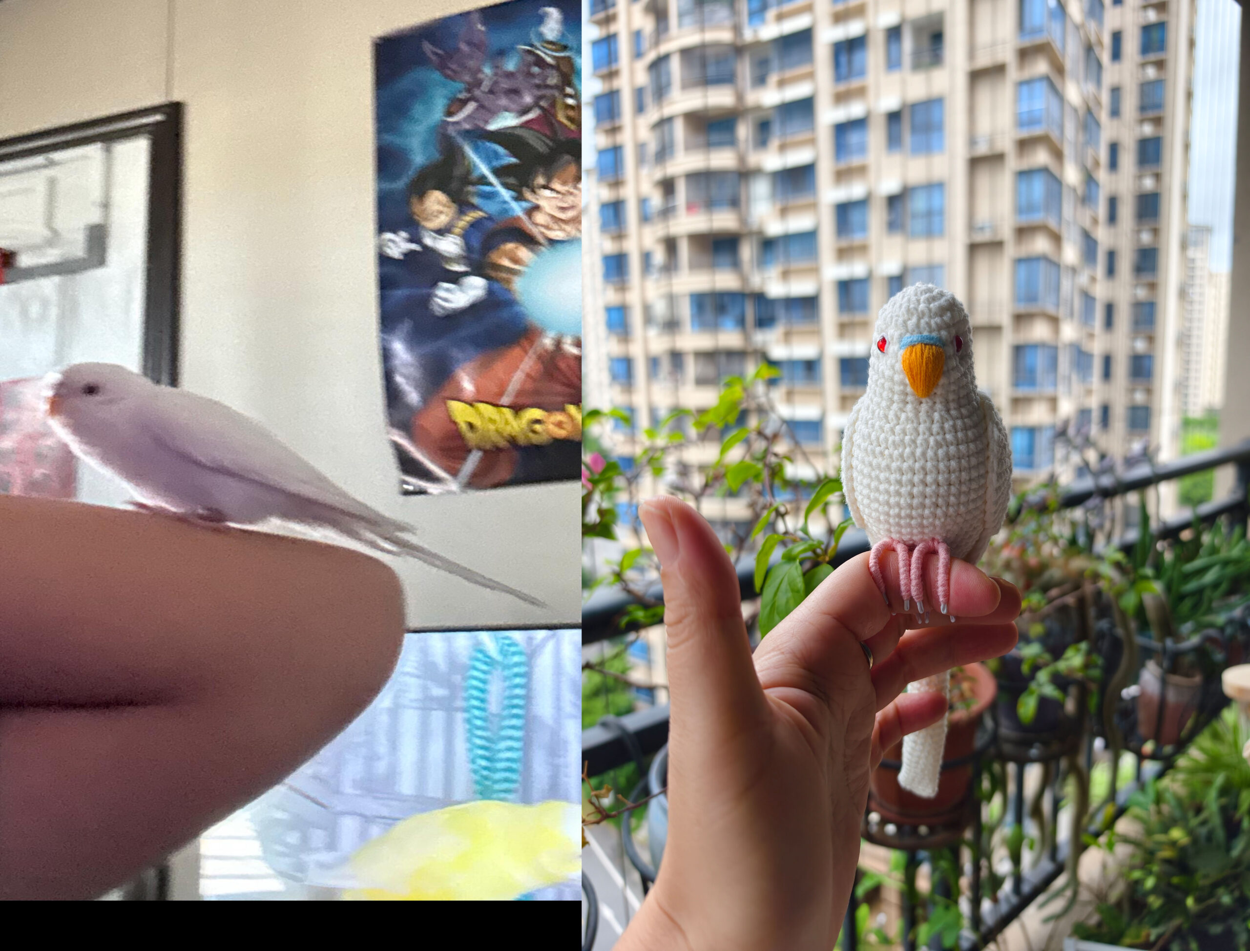 Custom Crochet White Budgie Figurine, Personalized Bird Memorial Keepsake - Image 7