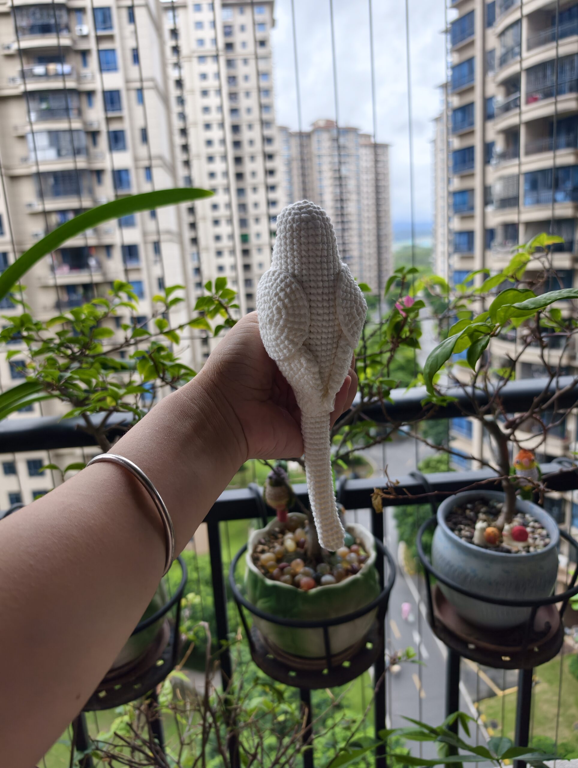 Custom Crochet White Budgie Figurine, Personalized Bird Memorial Keepsake - Image 8