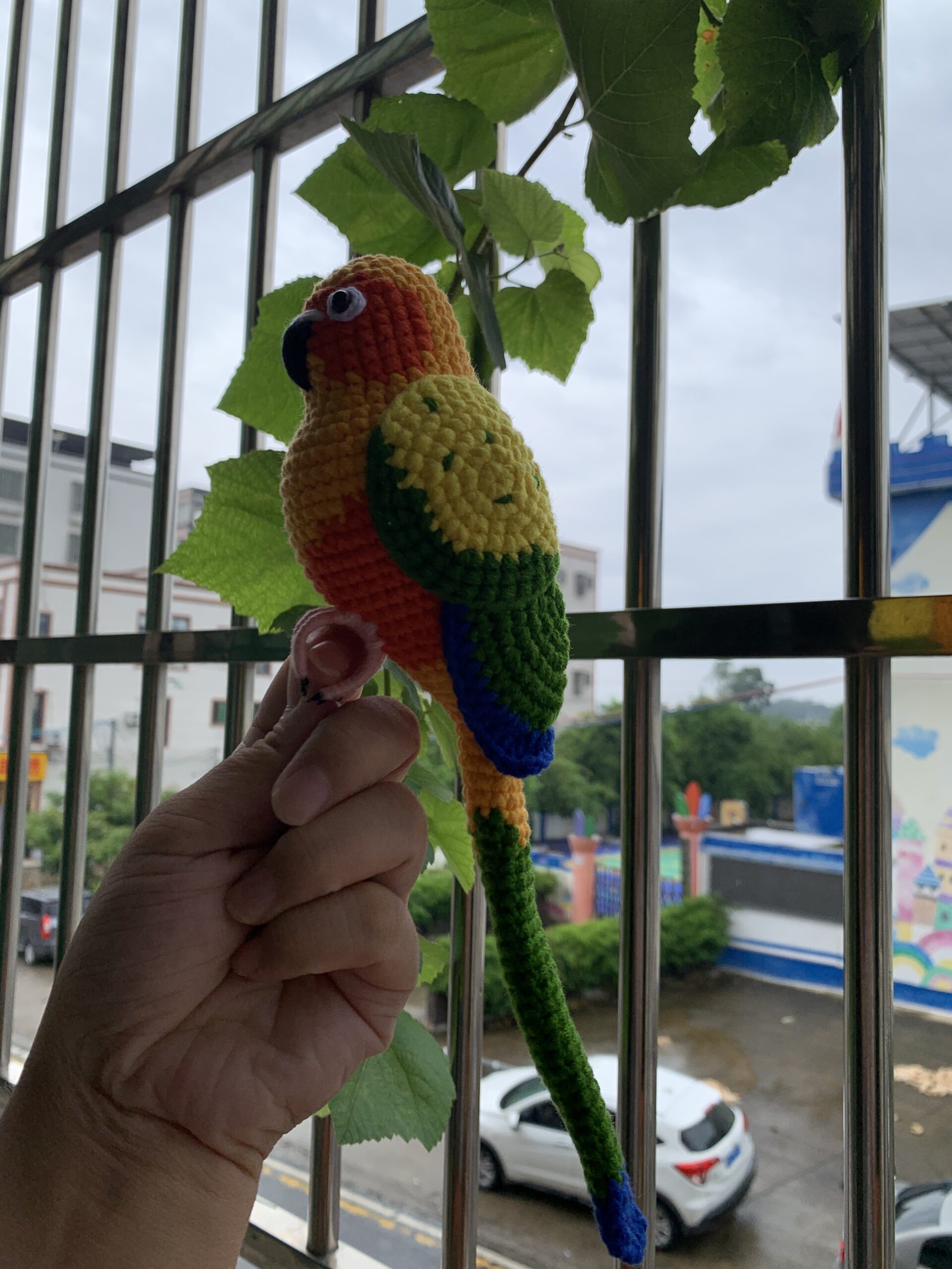 Custom Crochet Sun Conure Sculpture, Handmade Parrot Portrait (Small or Large) - Image 8