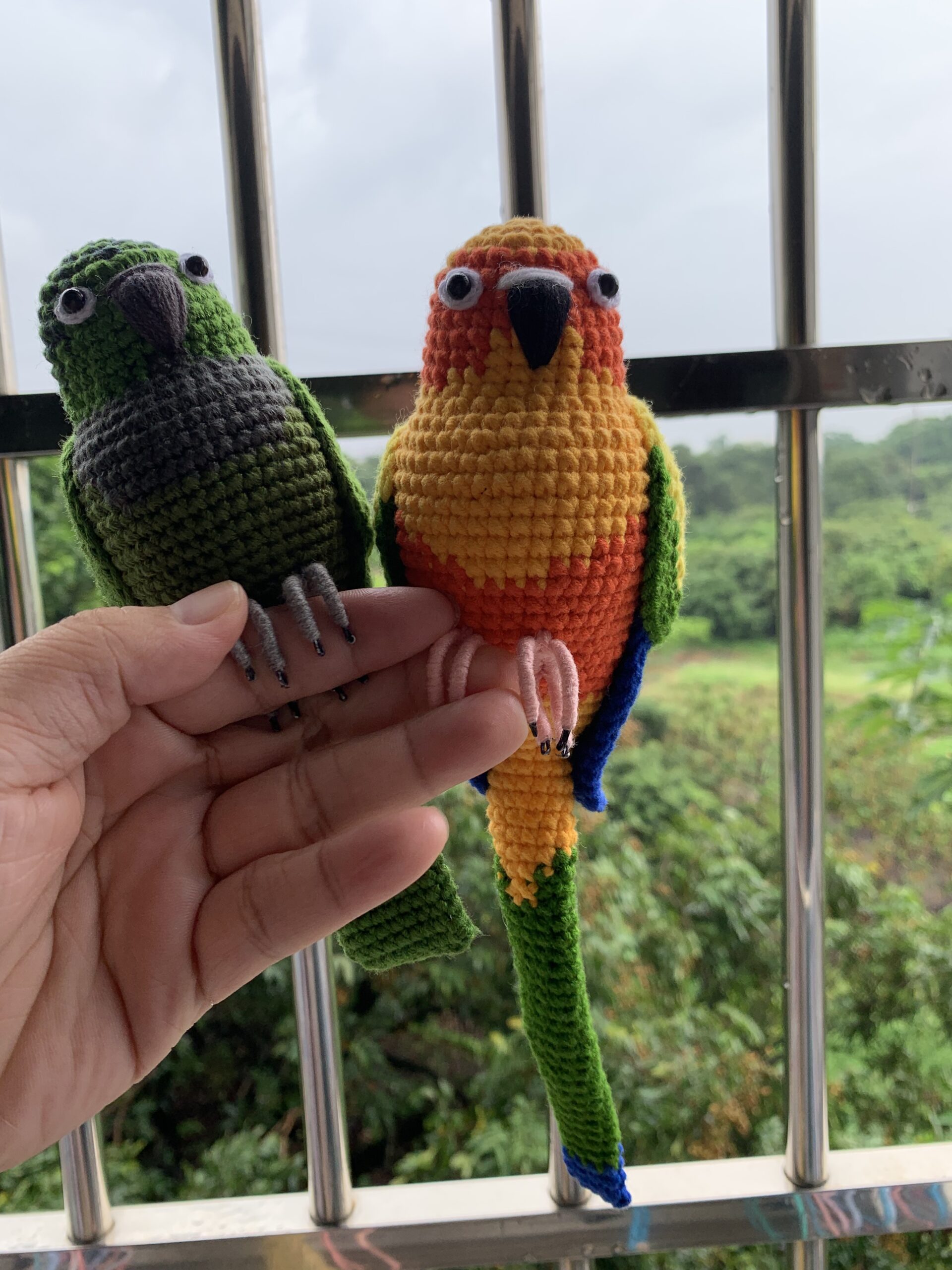 Custom Crochet Sun Conure Sculpture, Handmade Parrot Portrait (Small or Large) - Image 9