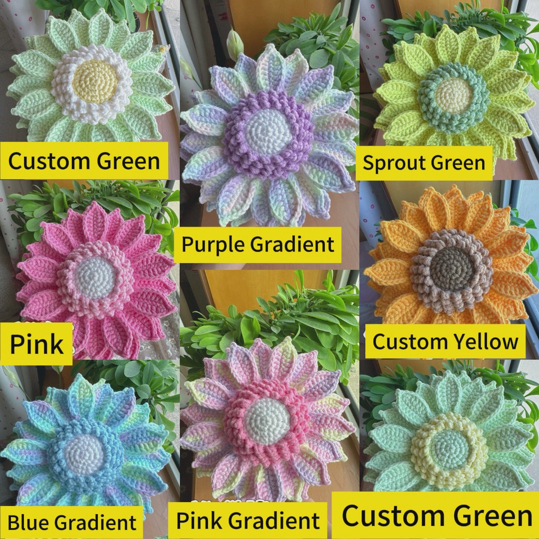 Crochet Flower Bouquet – Handmade Crocheted Sunflower Bouquet, Eternal Floral Gift for Her, 24 Colors Available, Ready to Ship - Image 9