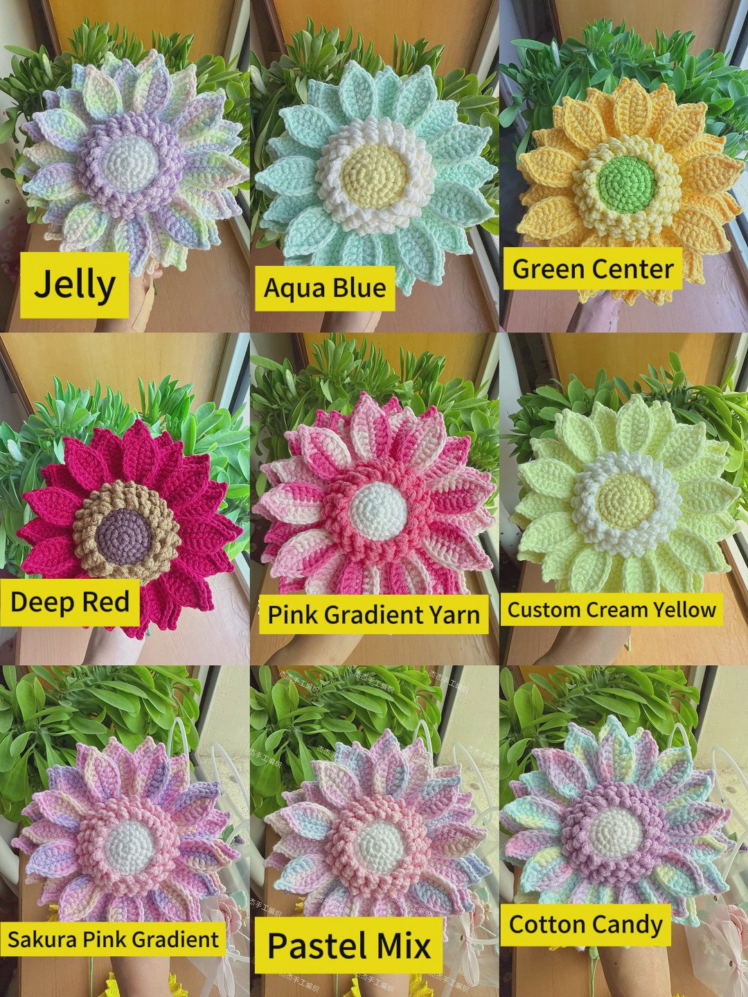 Crochet Flower Bouquet – Handmade Crocheted Sunflower Bouquet, Eternal Floral Gift for Her, 24 Colors Available, Ready to Ship - Image 8