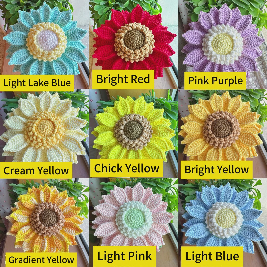 Crochet Flower Bouquet – Handmade Crocheted Sunflower Bouquet, Eternal Floral Gift for Her, 24 Colors Available, Ready to Ship - Image 10