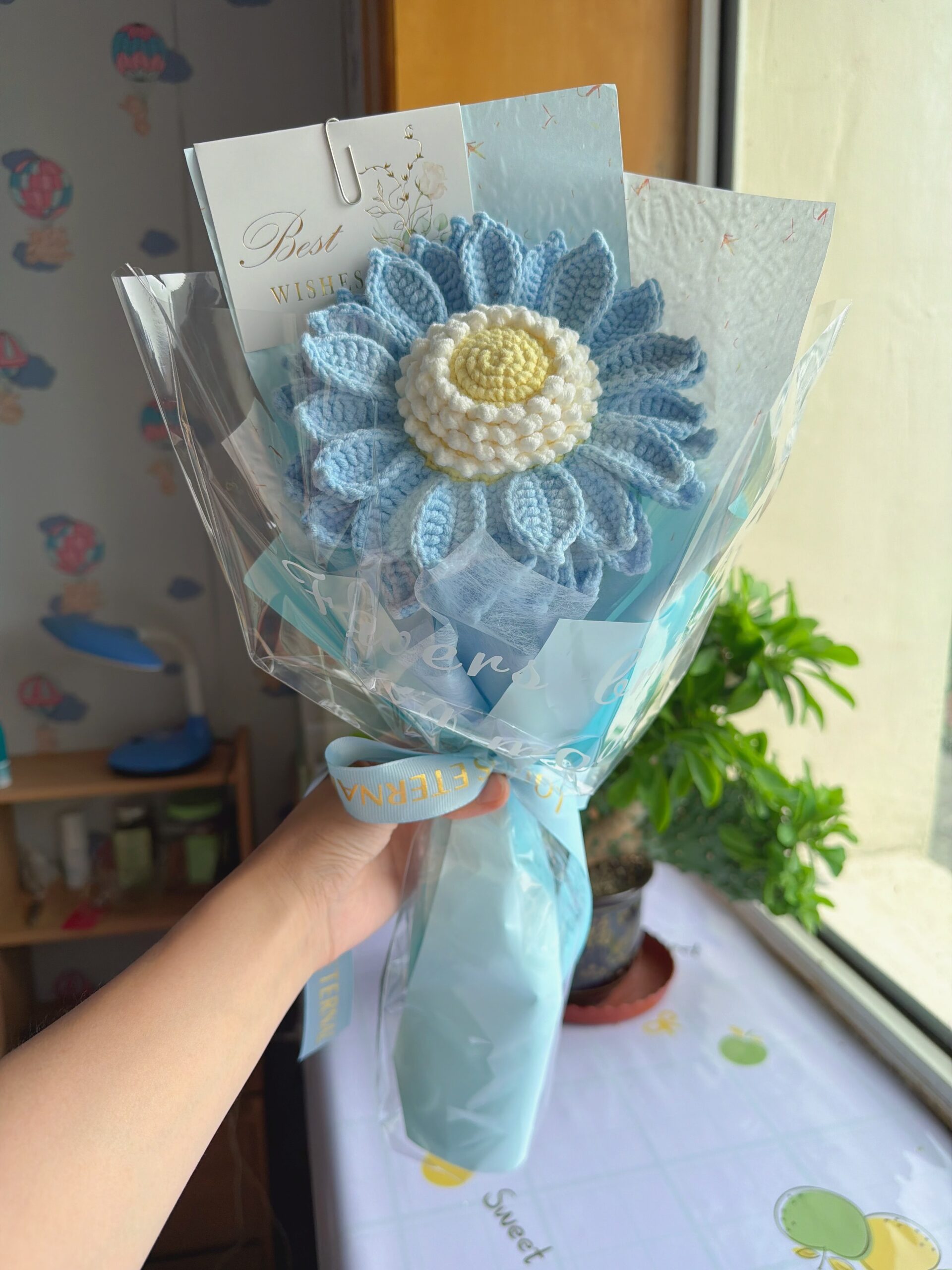 Crochet Flower Bouquet – Handmade Crocheted Sunflower Bouquet, Eternal Floral Gift for Her, 24 Colors Available, Ready to Ship - Image 6
