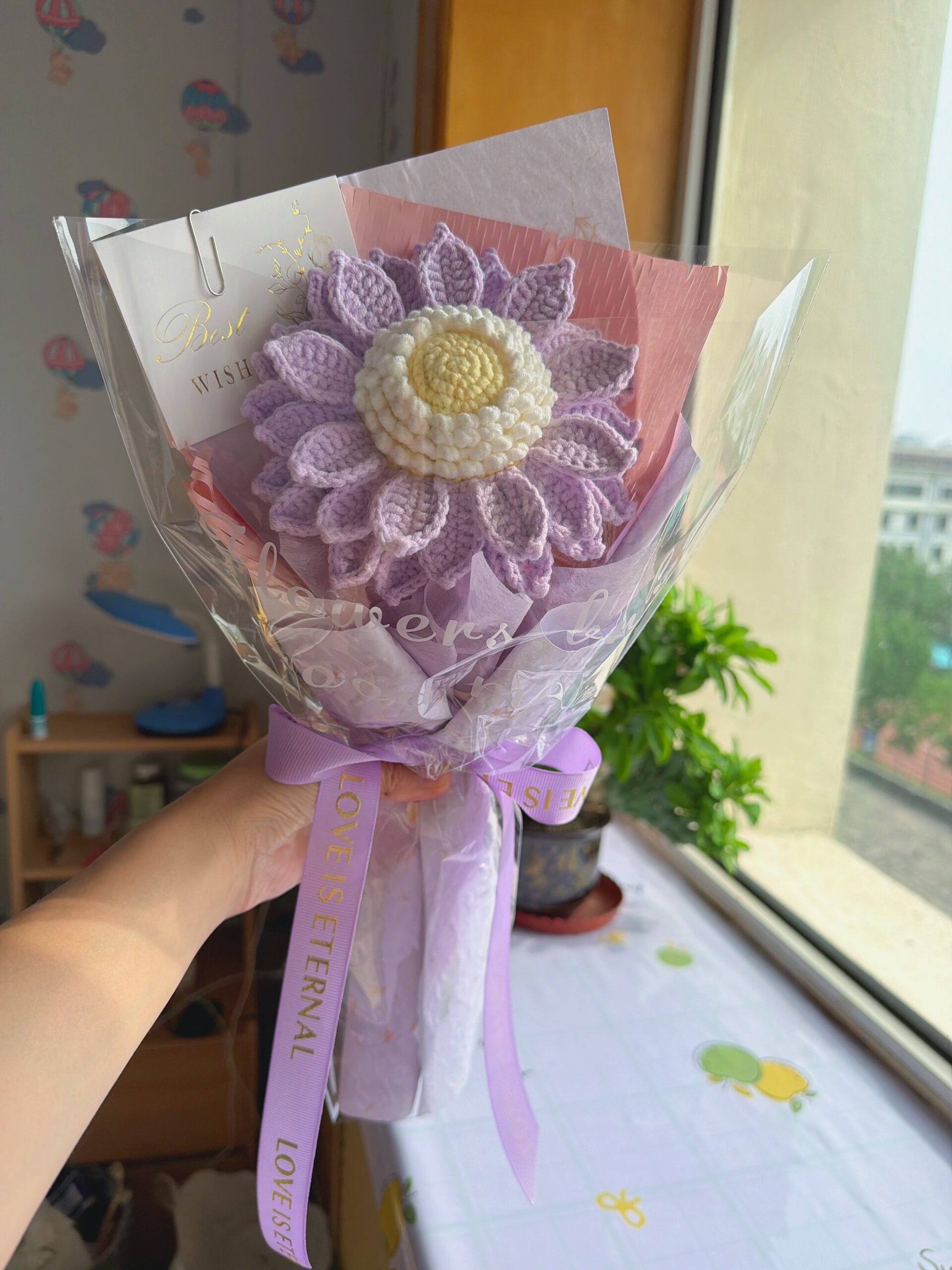 Crochet Flower Bouquet – Handmade Crocheted Sunflower Bouquet, Eternal Floral Gift for Her, 24 Colors Available, Ready to Ship - Image 7