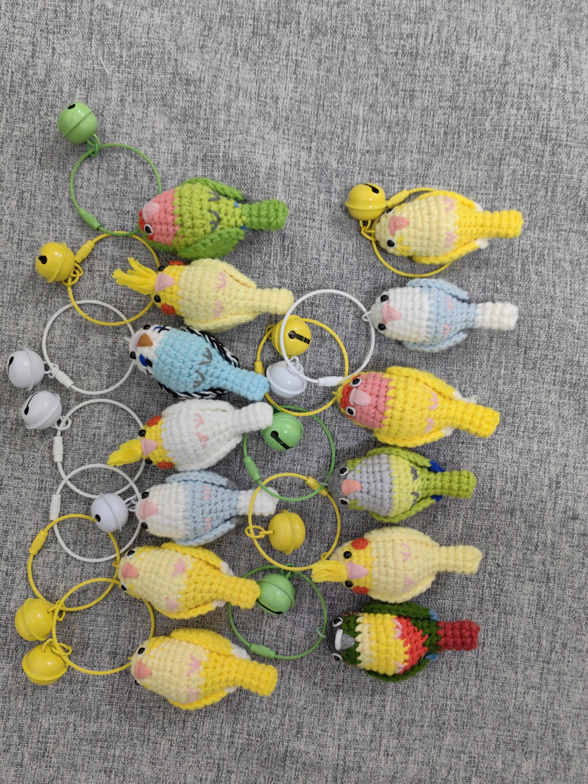 Custom Crochet Budgie Keychain with Bell, Realistic Parakeet Plush, Personalized Pet Portrait, Small & Large - Image 18