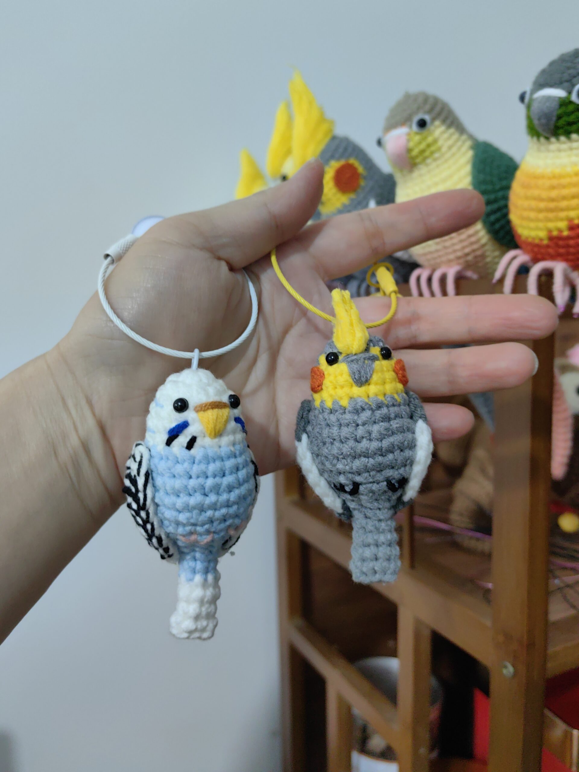 Custom Crochet Budgie Keychain with Bell, Realistic Parakeet Plush, Personalized Pet Portrait, Small & Large - Image 19