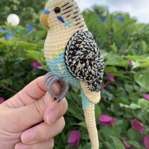 Custom Crocheted Budgie Figurine, Photo Replica Parakeet Sculpture, Bird Lover Keepsake
