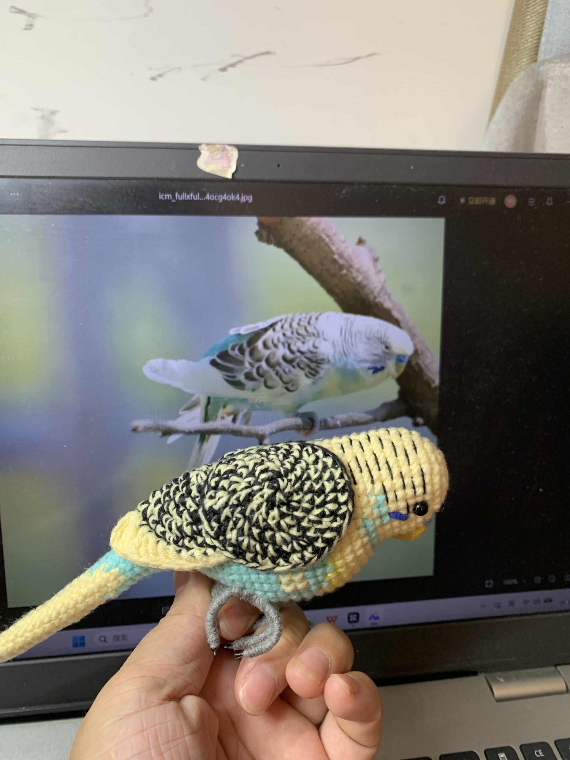 Custom Crocheted Budgie Figurine, Photo Replica Parakeet Sculpture, Bird Lover Keepsake - Image 10