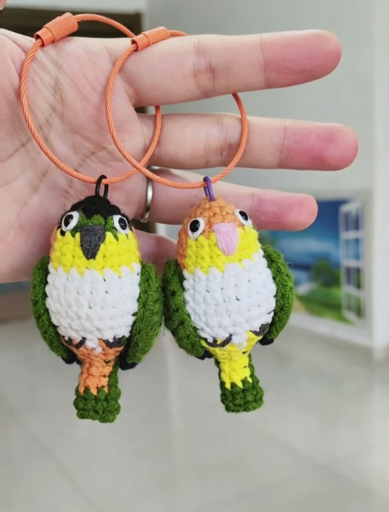 Custom Crochet Caique Parrot, Realistic White-bellied Plush, Pet Portrait - Image 4