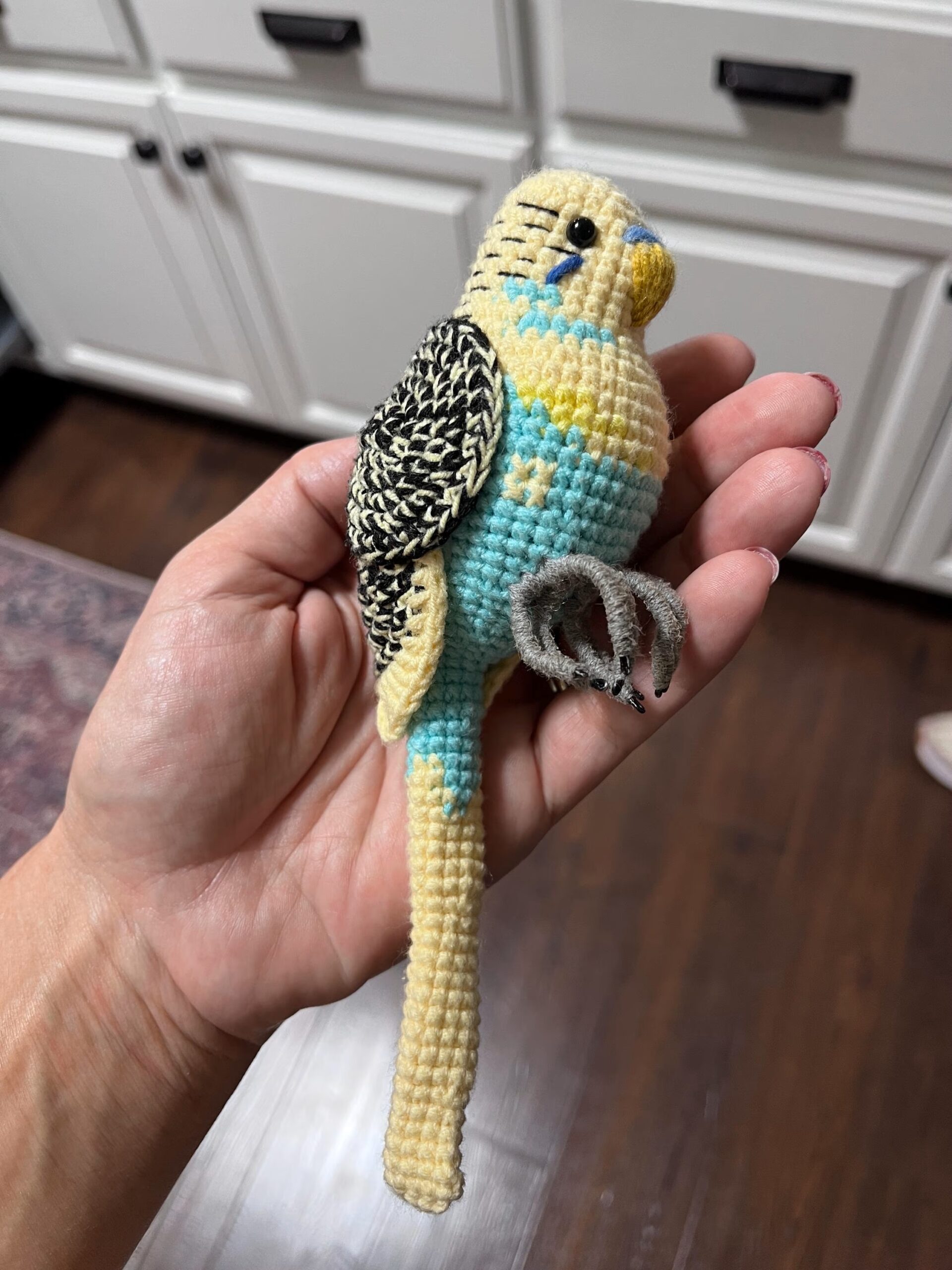 Custom Crocheted Budgie Figurine, Photo Replica Parakeet Sculpture, Bird Lover Keepsake - Image 3