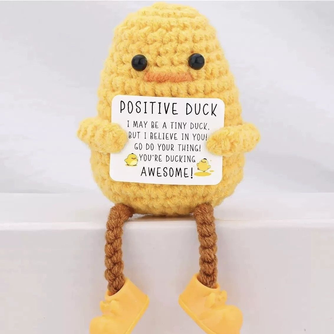 Handmade Crochet Positive Plush – Emotional Support Amigurumi with Pun Card! Bundle Deal: ANY 3 for $27, or ANY 5 for $39! (10 Styles) - Image 5