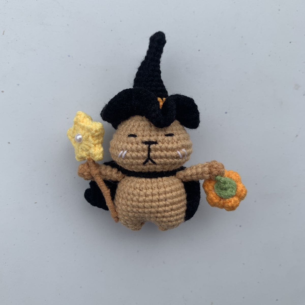 Halloween Wizard Capybara Crochet Doll, Handmade Amigurumi Capybara Keychain Decor - Image 7