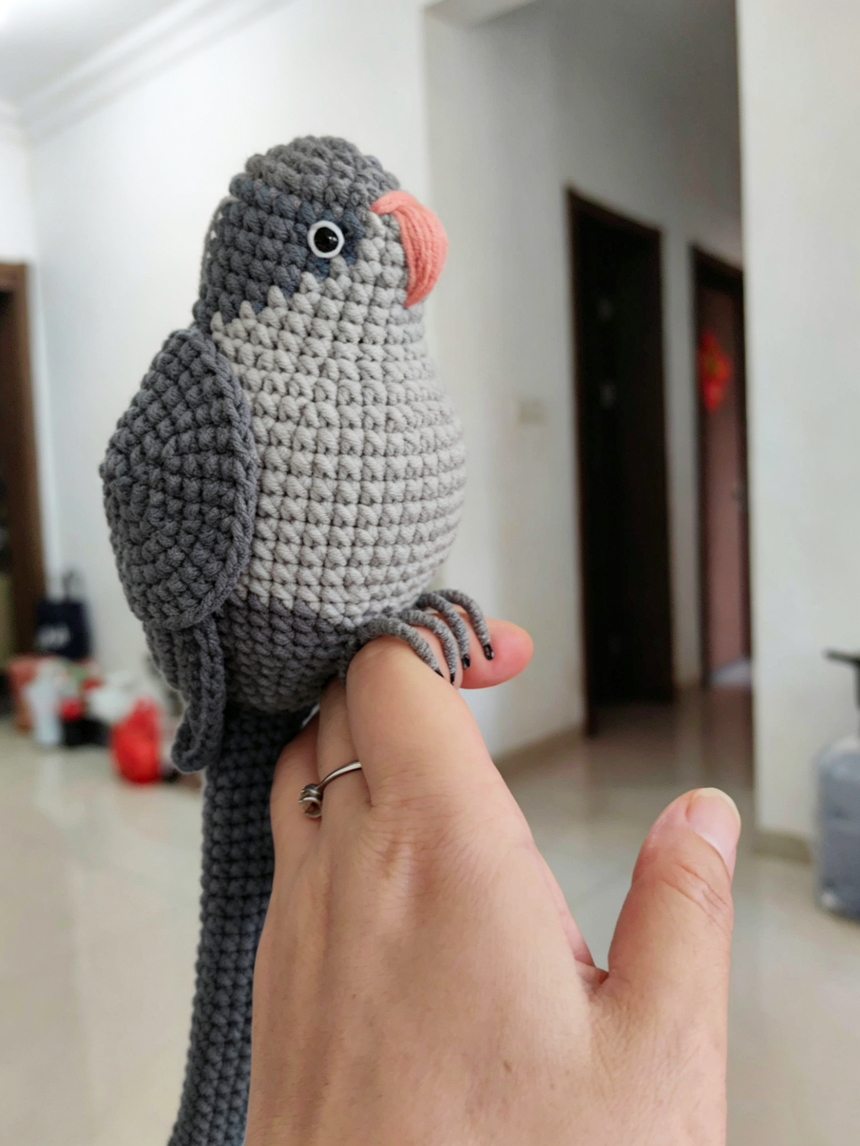 Custom Crochet Quaker Parrot Keychain, Realistic Monk Parakeet Plush, Pet Portrait (Small/Large) - Image 5