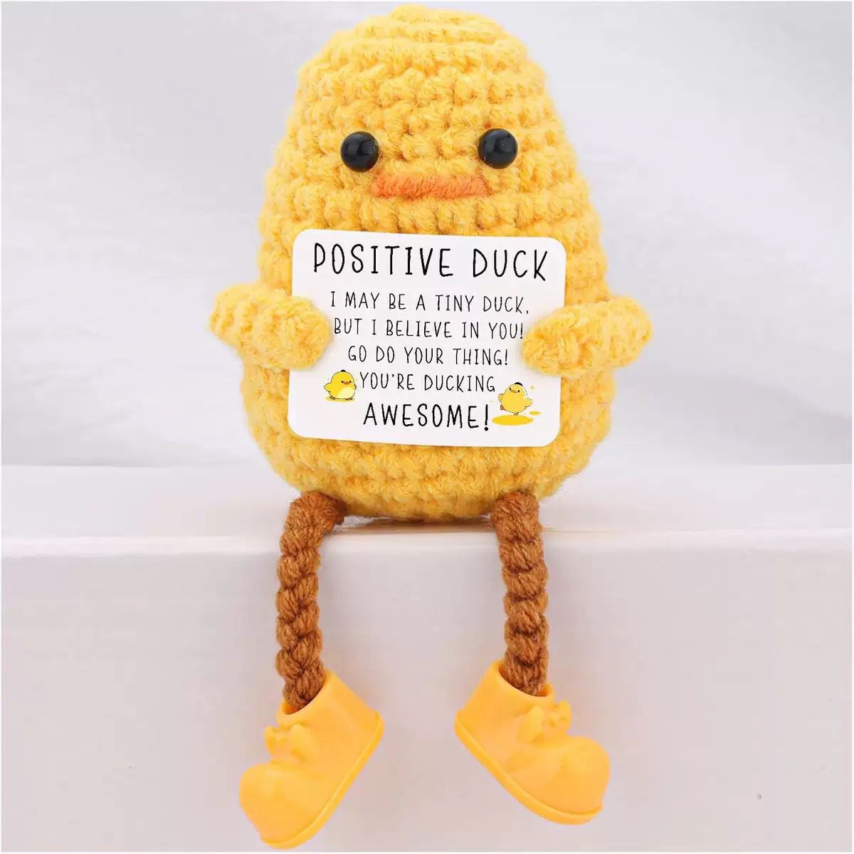 Handmade Crochet Positive Plush – Cute Emotional Support Amigurumi with Funny Pun Card, Desk Buddy & Anxiety Relief Gift, 33 Styles Available - Image 4