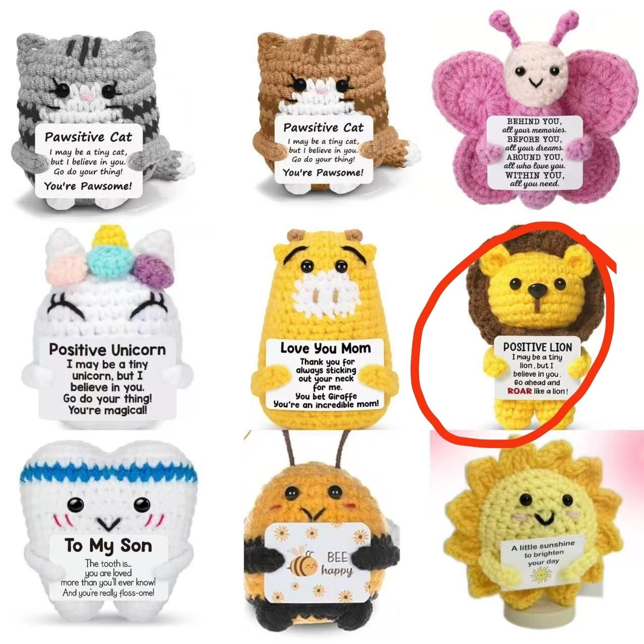 Handmade Crochet Positive Plush – Cute Emotional Support Amigurumi with Funny Pun Card, Desk Buddy & Anxiety Relief Gift, 33 Styles Available - Image 34