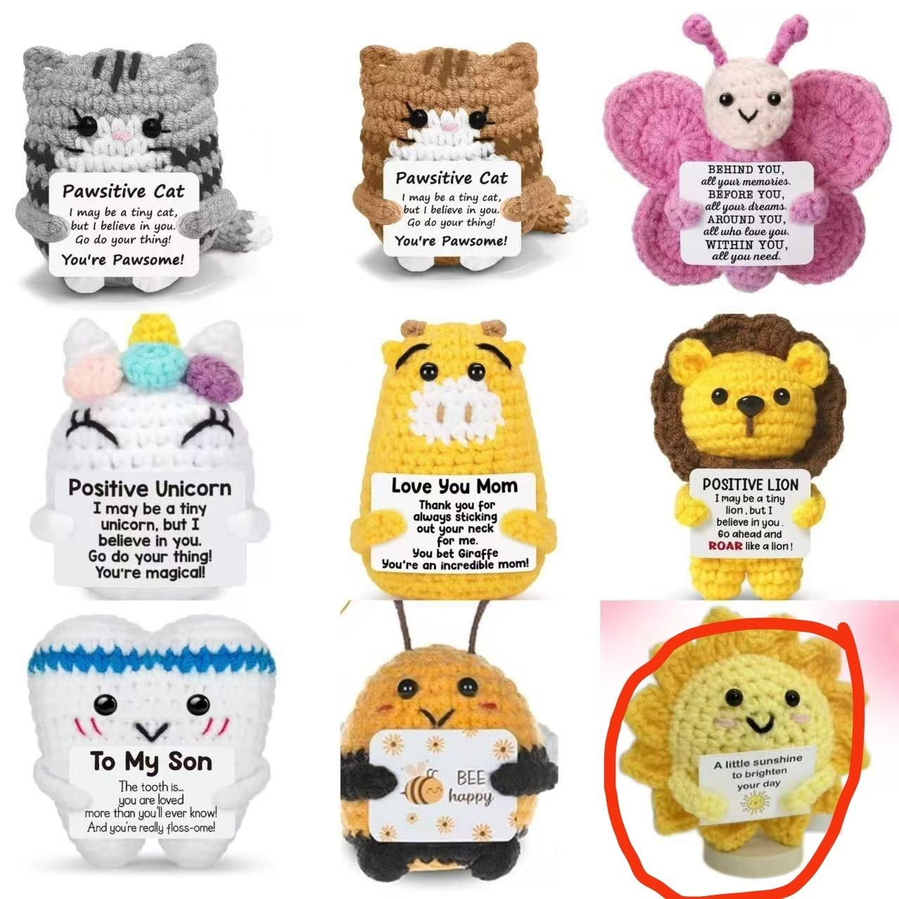 Handmade Crochet Positive Plush – Cute Emotional Support Amigurumi with Funny Pun Card, Desk Buddy & Anxiety Relief Gift, 33 Styles Available - Image 35