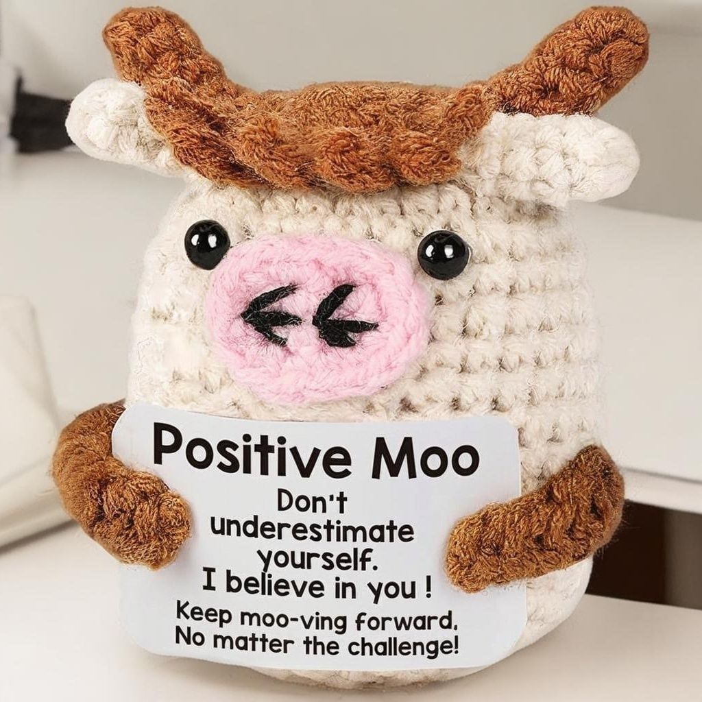 Handmade Crochet Positive Plush – Cute Emotional Support Amigurumi with Funny Pun Card, Desk Buddy & Anxiety Relief Gift, 33 Styles Available - Image 9