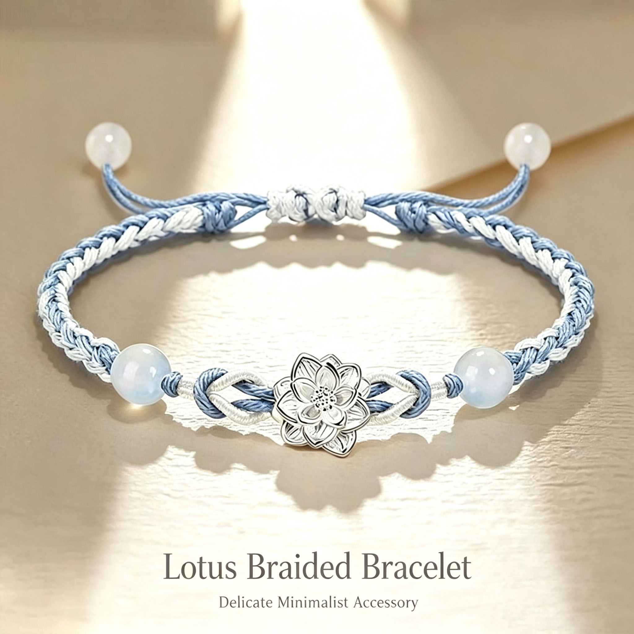 999 Sterling Silver Lotus Braided Bracelet – Unisex Adjustable Woven Rope Jewelry, Luck & Love Gift for Couples and Best Friends - Image 7