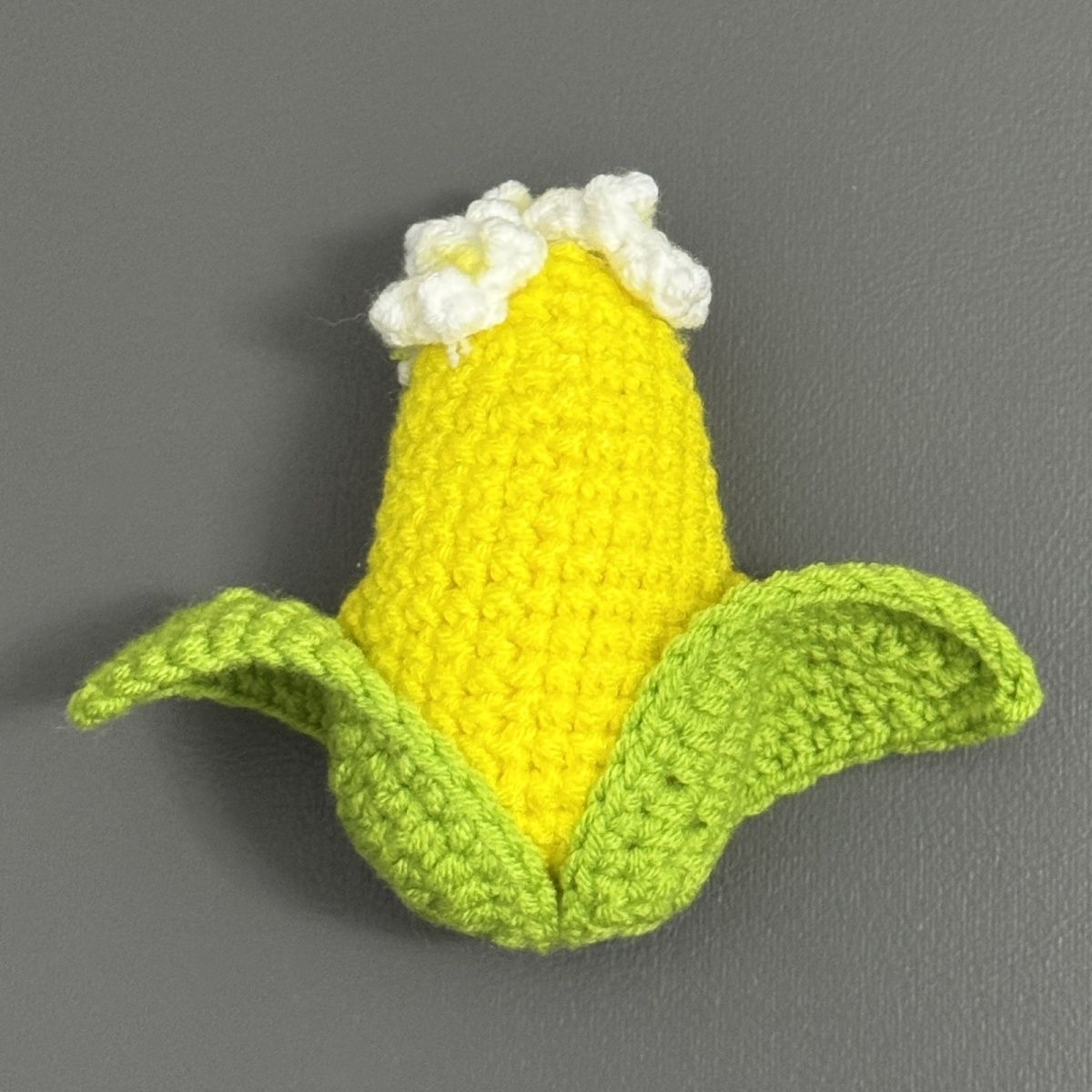 Handmade "Positive Corn" Emotional Support Plushie | Crochet Pun Gift & Desk Buddy - Image 3