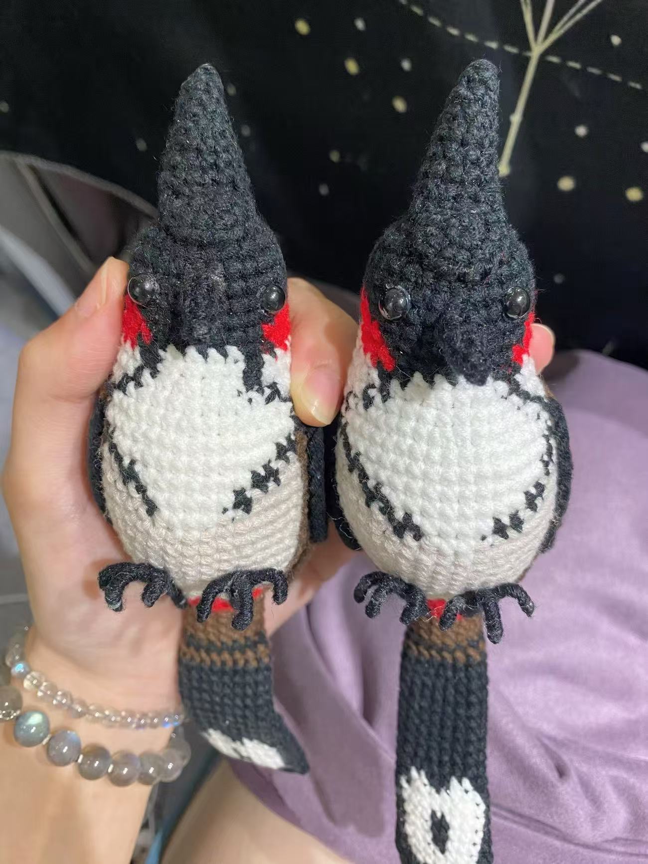 Realistic Red-whiskered Bulbul Figurine, Handmade Crochet Bird Plush, Unique Nature Lover Gift, Desktop Decor - Image 3