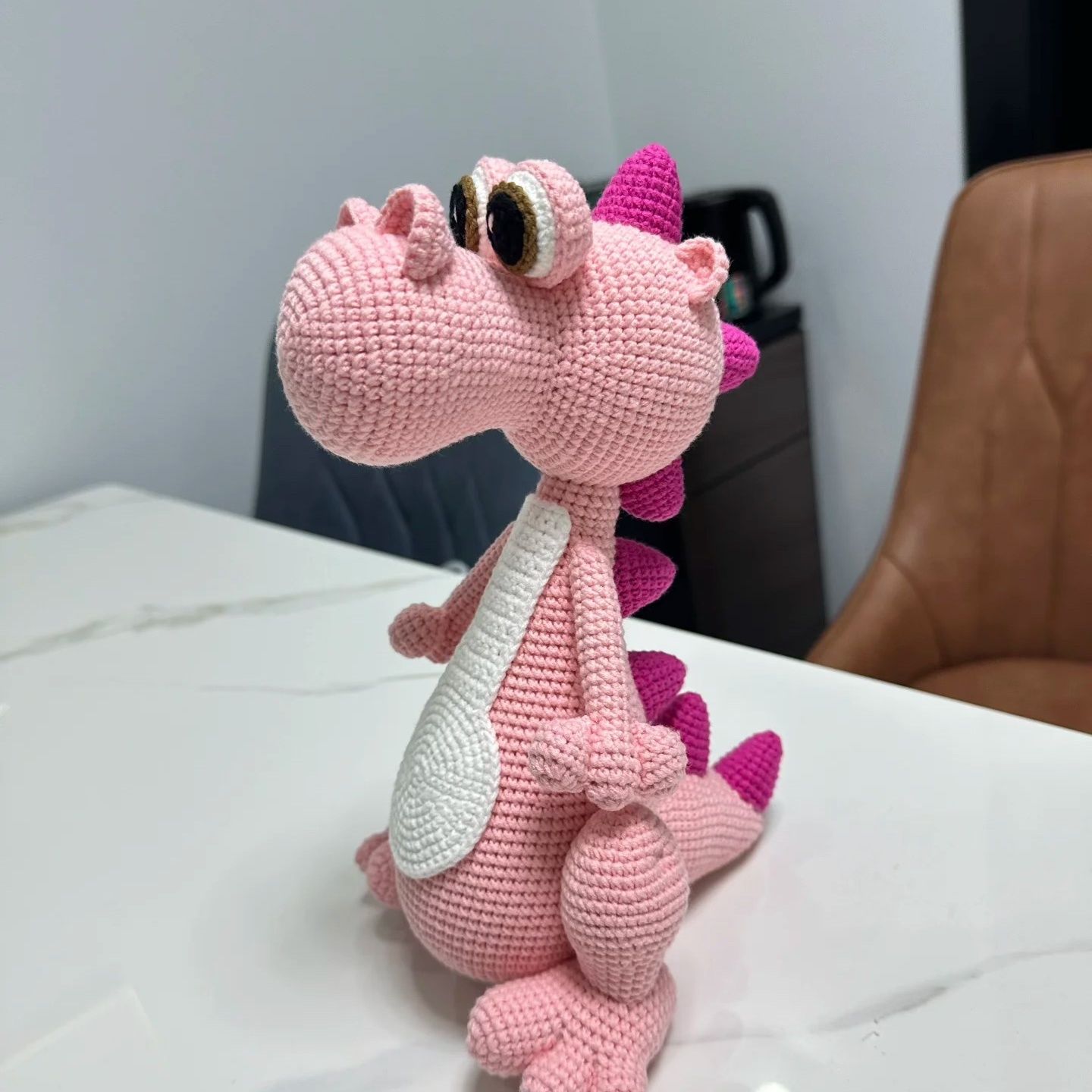 Handmade Amigurumi Dinosaur Plush | Cute Crochet Dinosaur with Big Eyes