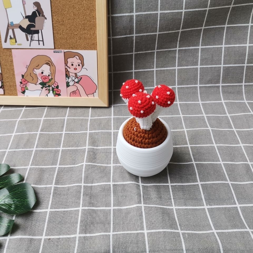 Handmade Crochet Amigurumi Succulent | Amigurumi Potted Cactus Desk Decor - Image 6