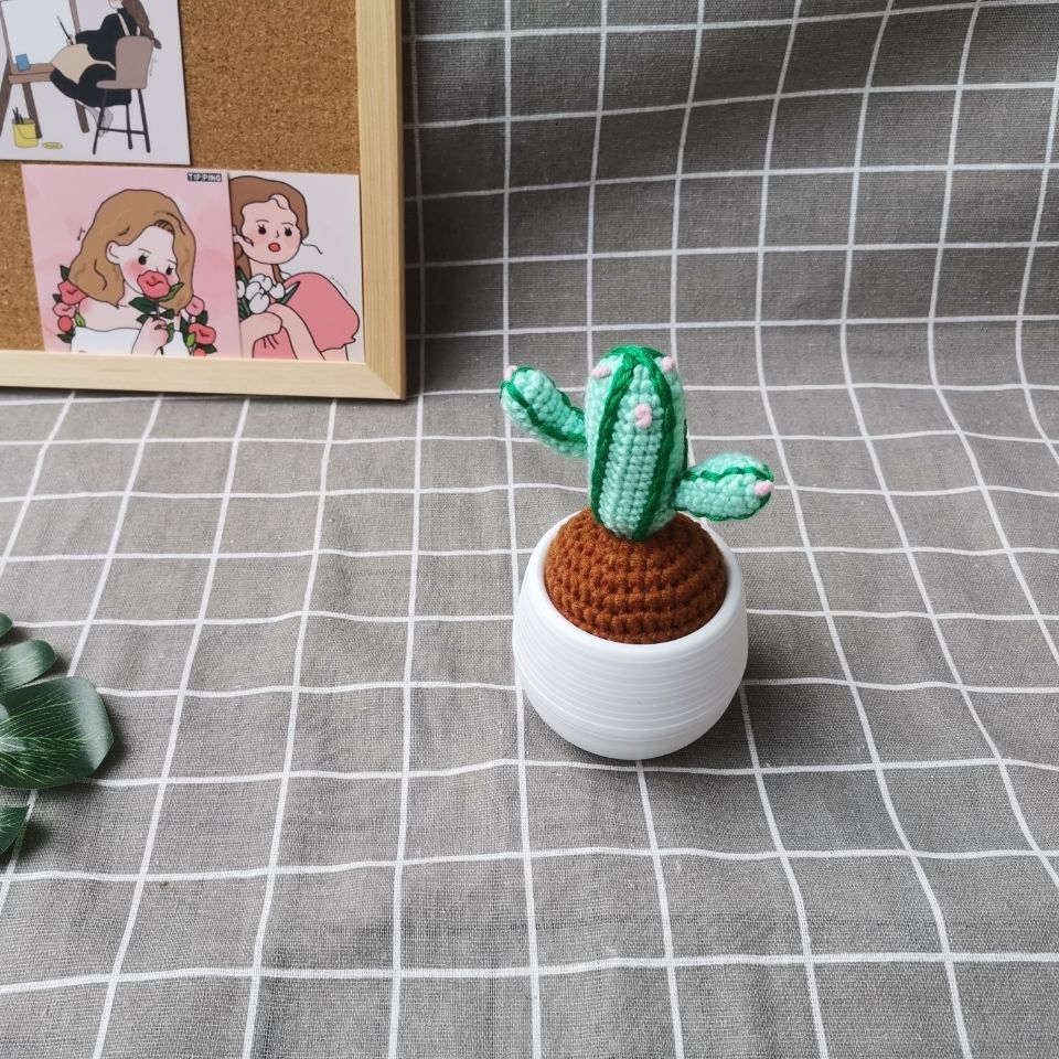 Handmade Crochet Amigurumi Succulent | Amigurumi Potted Cactus Desk Decor - Image 3