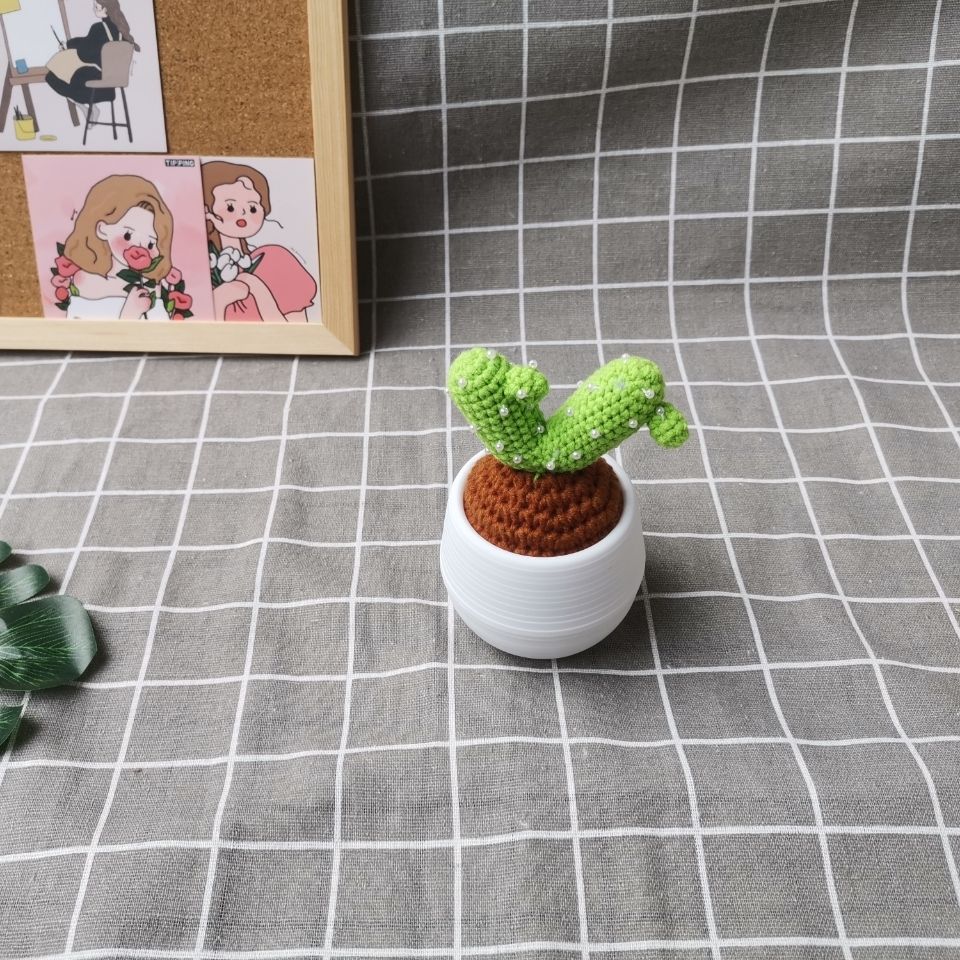 Handmade Crochet Amigurumi Succulent | Amigurumi Potted Cactus Desk Decor - Image 2