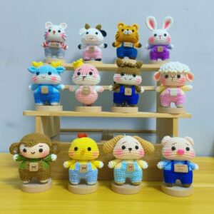 Handmade Crochet Animal Zodiac Collection | 12 Chinese Zodiac Plush Keychains