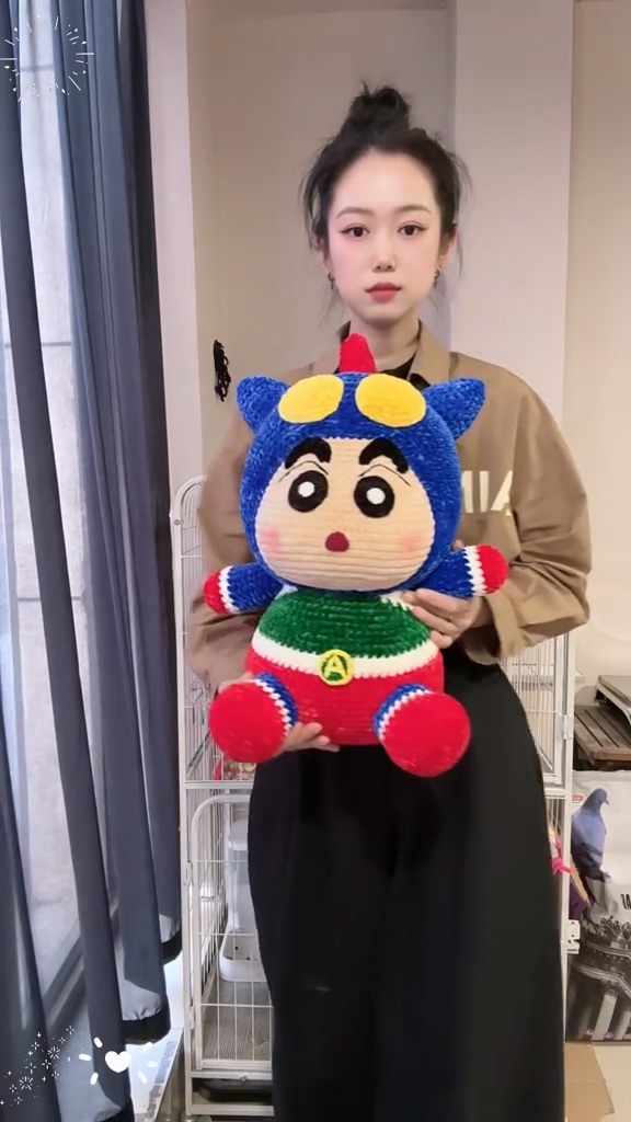 Handmade Crochet Anime Boy in Blue Cat Hero Costume | Quirky Plush Doll - Image 4