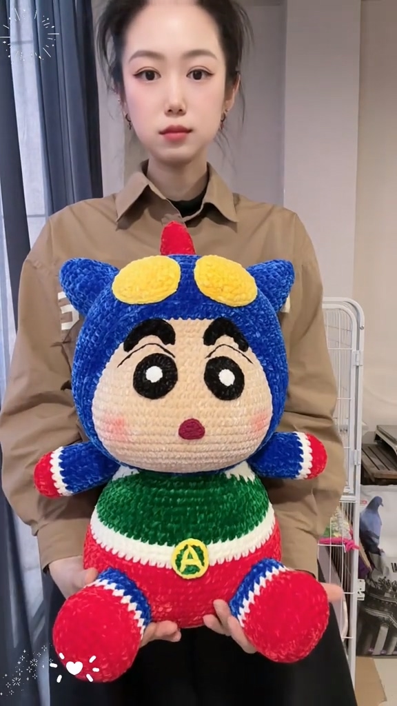 Handmade Crochet Anime Boy in Blue Cat Hero Costume | Quirky Plush Doll - Image 6