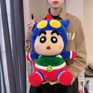 Handmade Crochet Anime Boy in Blue Cat Hero Costume | Quirky Plush Doll