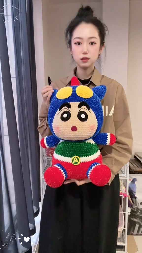 Handmade Crochet Anime Boy in Blue Cat Hero Costume | Quirky Plush Doll