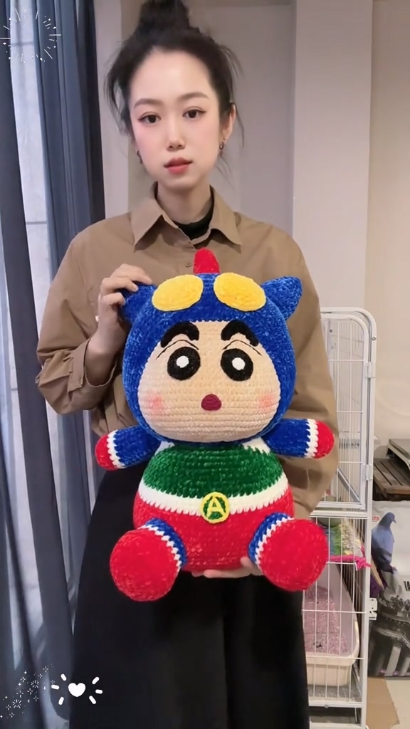 Handmade Crochet Anime Boy in Blue Cat Hero Costume | Quirky Plush Doll - Image 7