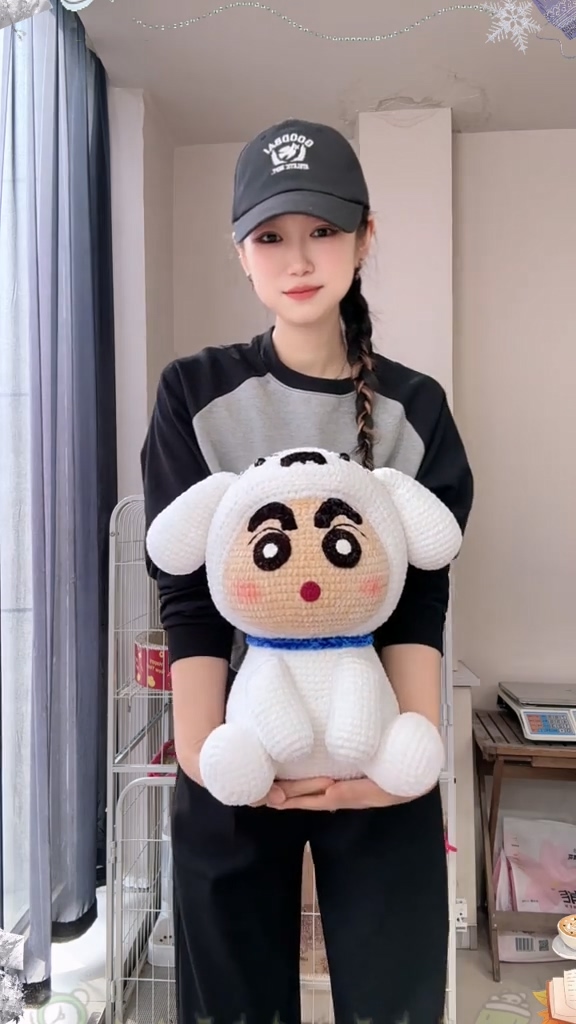 Handmade Crochet Anime Boy in White Dog Costume | Cute Kawaii Plush Toy | Thick Eyebrow Character - Image 2