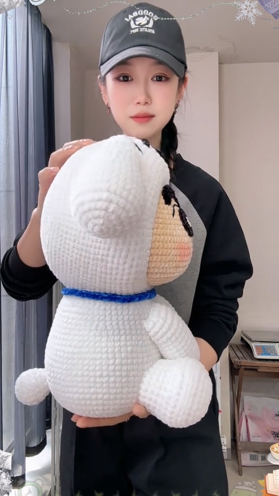 Handmade Crochet Anime Boy in White Dog Costume | Cute Kawaii Plush Toy | Thick Eyebrow Character - Image 8