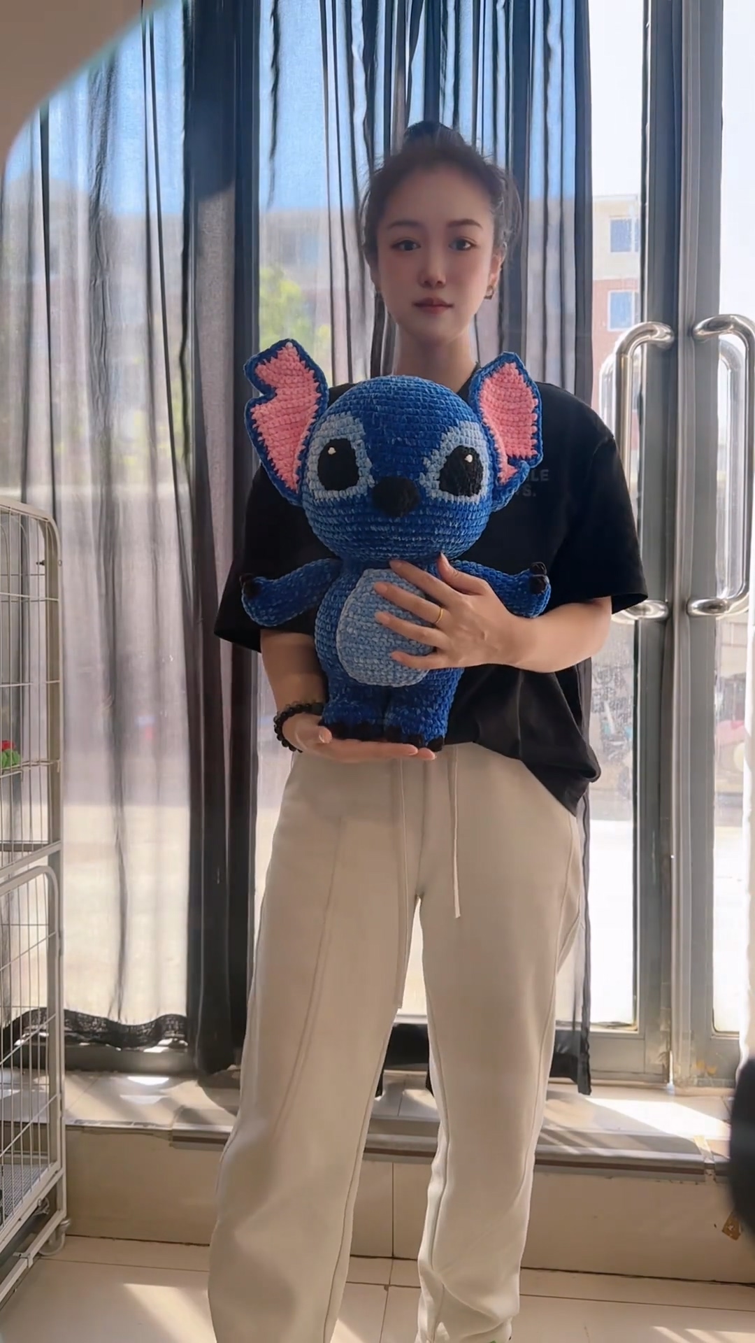 Handmade Crochet Blue Alien Creature Plush | Quirky Big-Ear Monster Doll - Image 2