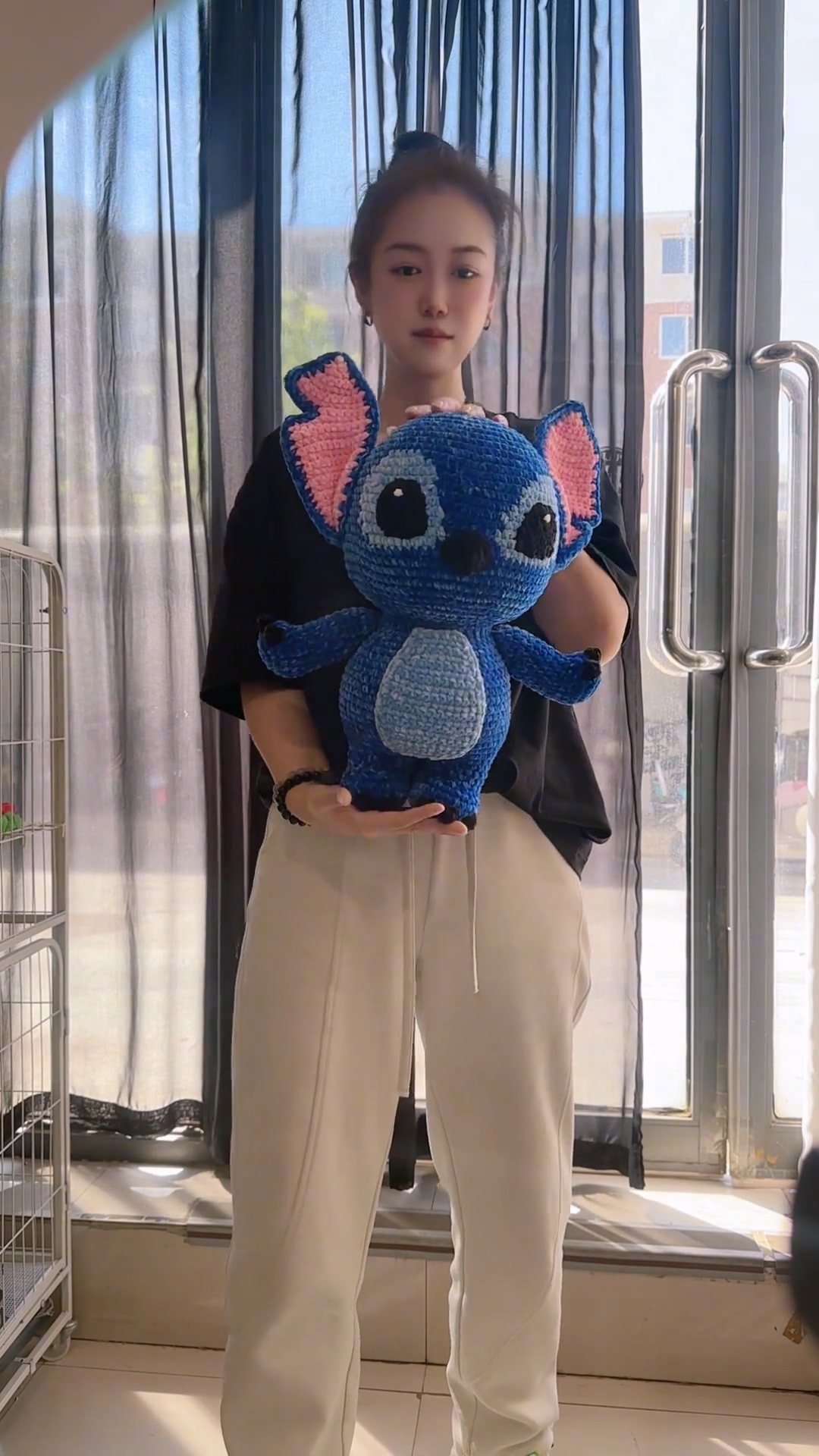 Handmade Crochet Blue Alien Creature Plush | Quirky Big-Ear Monster Doll - Image 4