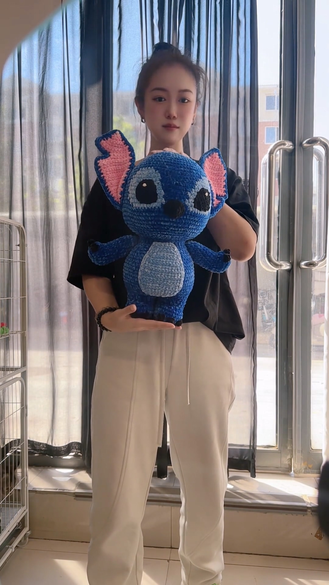 Handmade Crochet Blue Alien Creature Plush | Quirky Big-Ear Monster Doll - Image 5