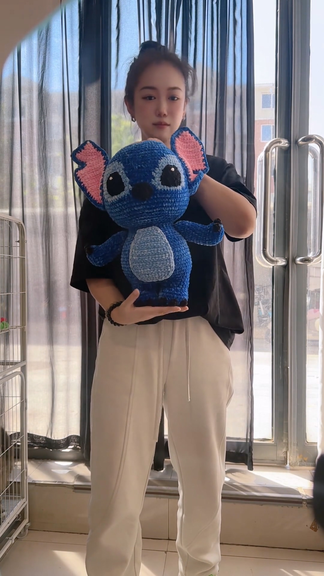 Handmade Crochet Blue Alien Creature Plush | Quirky Big-Ear Monster Doll - Image 6