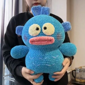 Handmade Crochet Blue Quirky Alien Monster Plush | Cute Cartoon Creature Doll