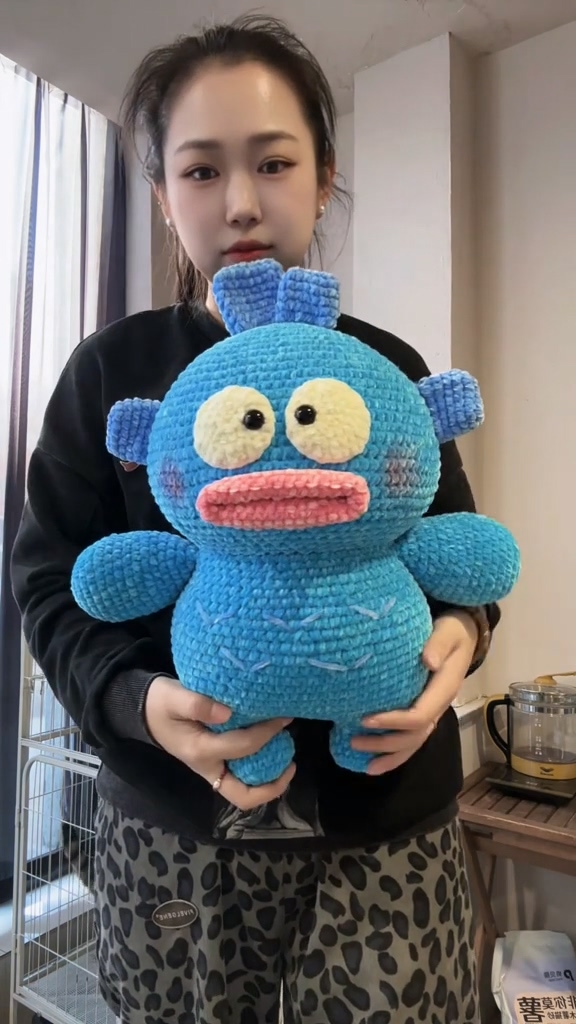 Handmade Crochet Blue Quirky Alien Monster Plush | Cute Cartoon Creature Doll